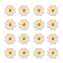 uxcell 24個の花のアイロンパッチ ミルキーホワイトの刺繍付きアップリケ手編みアップリケ1.65