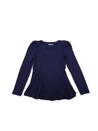 Allegra K ペプラムトップス ブラウス 長袖 スクープ ネック カジュアル レディース ダークブルー XS Allegra K ペプラムトップス ブラウス 長袖 スクープ ネック カジュアル レディース ダークブルー XS