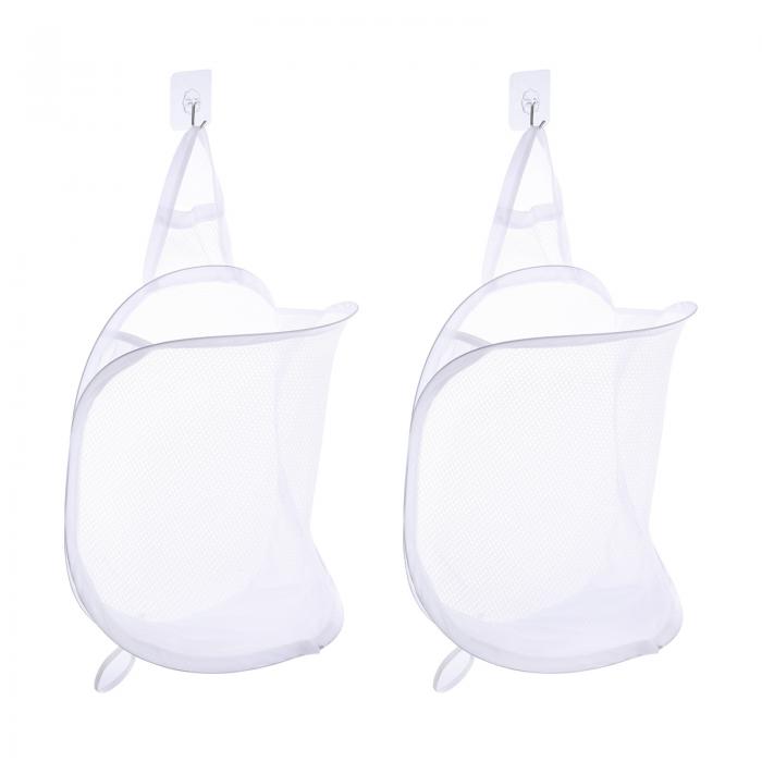 uxcell 吊り下げ式ランドリーバスケット 折りたたみ式メッシュランドリーバスケット フック付き 汚れた..