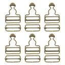 uxcell 全体バックル 6セット レトロメタルサスペンダー交換バックル32mm(1-1/4")内幅 ズボン コッ トンジャケット ジーンズ用 ブロンズトーン
