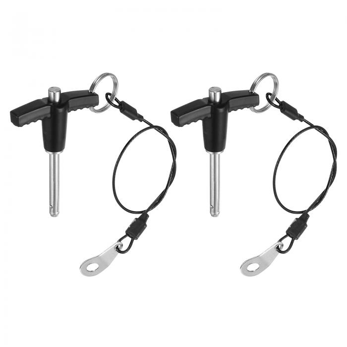 uxcell 2個 Tハンドルロックピン 5mm x 30mm 使用長さ ステンレス製プッシュボタンクイックリリースピン