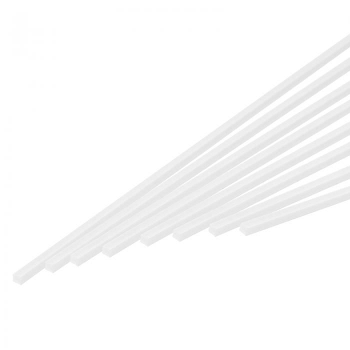 uxcell 20個 AB Sプラスチックロッド正方形固形バー5/64" x 10" 白色滑らかなプラスチックチューブロッ..