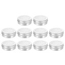uxcell 中空蓋付きアルミ缶 2oz/60ml 丸型 金属容器 缶詰 詰め替え可能 香辛料容器 プラスチック瓶サンプル 芳香剤キャンドル 旅行 収納用 10個