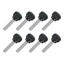 uxcell 8個 M5 x 25mm ニュート付きクランピングノブ 304ステンレススチールサムスクリュークランピングノ茶色ドハンドスレッドハンドボルトスタッ...