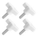uxcell 4個のティーウィングノブ親指ネジ M6 x 20mmクランピングスクリューノブメススレッド304ステンレススチールT字型親指ネジハンドル36mm直...