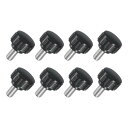 uxcell 8個M6 x 10mmノブ 304ステンレス鋼サムネジクランプノブ 丸い手ねじ付きハンドボルトスタッドノブ18mm 機械用