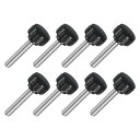 uxcell 8個M6 x 30mmノブ 304ステンレス鋼サムネジクランプノブ 丸い手ねじ付きハンドボルトスタッドノブ18mm 機械用
