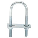 uxcell ラウンドUボルト 6セット 34mm内幅 100mm長さ M8 亜鉛メッキ炭素鋼Uクランプボルト ナットとプレート付き ボートトレーラー用(4)