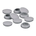 uxcell 10個 シリコンプラグ 25-27mm 穴用ラバーラウンドスナップインロッキングホールプラグ 金属管用 防水ホールプラグ 家具エンドキャップ挿入物 グレー