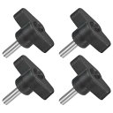 uxcell 4個のティーウィングノブ親指ネジ M6 x 20mmクランピングネジノブメススレッド304ステンレススチールT字型親指ネジハンドル36mm直径 ハ...