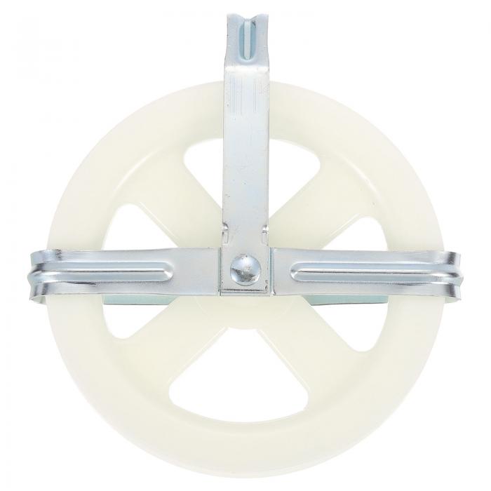 uxcell 耐久性のあるプラスチック製ホイールと鉄合金製アクスルを備えた5"の洗濯物用滑車 屋外用洗濯物..