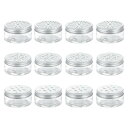 uxcell 12個3スタイルのアルミ製ふた付き空気清浄機用容器3oz/80ml 円形詰め替え可能なス パイ ス容器プラスチック製ジャー 旅行用収納用サンプル