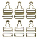 uxcell 全体バックル 6セット レトロメタルサスペンダー交換バックル35mm(1-3/8")内幅 ズボン コッ トンジャケット ジーンズ用 ブロンズトーン