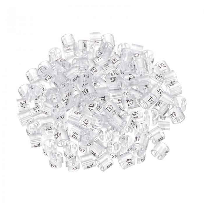 uxcell 衣類ハンガーマーカー4XLサイズタグ3 mmロッドに適合透明なガーメント衣類カラーコーディング 150個入り