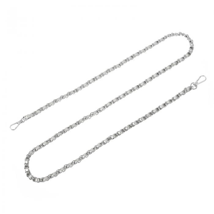 uxcell 財布チェーンストラップ 47"のレザー製アイアンフラットチェーンストラップ ハンドバッグチェー..