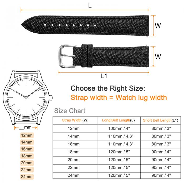 uxcell 本物のレザーウォッチバンド 20mm 薄い粒子交換用牛革ストラップ エレガントな女性用メンズウォッチストラップ ステンレスバックルクラスプ付き クラシックスマートウォッチ用 ブ ラ ックシルバートーン