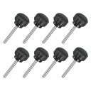 uxcell 8個 M3 x 25mm ニュート付きクランピングノブ 304ステンレススチールサムスクリュークランピングノ茶色ドハンドスレッドハンドボルトスタッ...