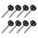 uxcell 8個 M5 x 35mm ニュート付きクランピングノブ 304ステンレススチールサムスクリュークランピングノ茶色ドハンドスレッドハンドボルトスタッ...