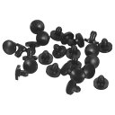 uxcell 38個 シリコンプラグ 2.5-3 mm 穴用ラバーラウンドスナップインロック穴プラグ 金属管用 防水穴プラグ 家具エンドキャップ挿入物 黒