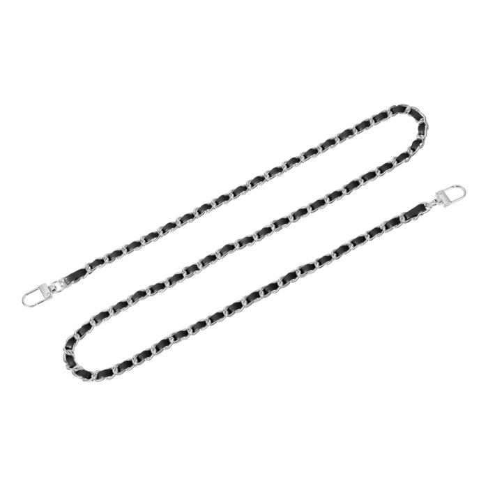 uxcell 財布チェーンストラップ 39"のレザー製アイアンフラットチェーンストラップ ハンドバッグチェー..