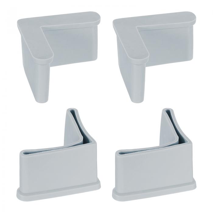 uxcell 4個1.57" x 1.57"ラバーフットパッドカバー L字型家具角パッドレッグキャップエンドカバーフロアプロテクターアン チスリップアングルアイアンシェルビング用 グレー