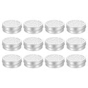 uxcell 中空蓋付きアルミ缶 2oz/60ml 丸型 空 金属缶 詰め替え可能 香辛料容器 プラスチック ジャーサンプル 芳香剤缶 旅行 収納用 12個