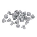 uxcell 28個 シリコンプラグ 3.5-4mm 穴用ラバーラウンドスナップロックホールプラグ 金属管用 防水ホールプラグ 家具エンドキャップ挿入物 グレー