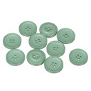 uxcell 縫い付けボタン 樹脂製 ラウンド フラット 4穴クラフトボタン コート セーター 縫製 衣類 DIY用 25mm 40L ライト緑 10個