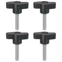 uxcell 4個のクランピングスクリューノブ M6 x 30mmメトリック304ステンレススチールT字型サムスクリューハンドル クイックリムーブハンドタイトニ...