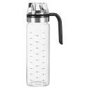 uxcell オイルとビネガーディスペンサーセット 18.6oz/550ml ガラス製オイルボトル ドリップ注ぎ口なし ガラスオイルディスペンサー スケール付き...