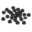 uxcell 28個 シリコンプラグ 6.5-7mm 穴用ラバーラウンドスナップインロック穴プラグ 金属管用 防水穴プラグ 家具エンドキャップ挿入物 黒