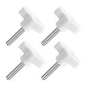 uxcell 4個のティーウィングノブ親指ネジ M6 x 30mmクランピングネジノブメススレッド304ステンレススチールT字型親指ネジハンドル36mm直径 ハ...