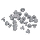 uxcell 28個 シリコンプラグ 3.5mm 穴用ラバーラウンドスナップインロック穴プラグ 金属管用 防水穴プラグ 家具エンドキャップ挿入物 グレー