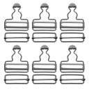 uxcell 全体バックル 6セット レトロメタルサスペンダー交換バックル38mm(1-1/2")内幅 ズボン コッ トンジャケット ジーンズ用 黒