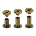 uxcell 75セットのシカゴスクリューリベット金属プラスヘッドバインディングスクリューポストネイルリベットスタッドスクリュー DIYレザーベルトバッグクラフ...