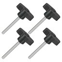 uxcell 4個のティーウィングノブ親指ネジ M5 x 50mmクランピングネジノブメススレッド304ステンレススチールT字型親指ネジハンドル36mm直径 ハ...