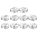 uxcell 中空蓋付きアルミ缶 2oz/60ml 中空蓋付き アルミ缶 詰め替え可能 香辛料容器 プラスチック瓶サンプル 芳香剤キャンドル 旅行 収納用 10個