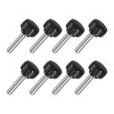 uxcell 8個 M6 x 25mm ニュート付きクランピングノブ 304ステンレススチールサムスクリュークランピングノ茶色ドハンドスレッドハンドボルトスタッ...