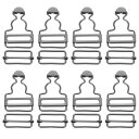 uxcell 全体バックル 8セット レトロメタルサスペンダー交換バックル28mm(1-1/8")内幅 ズボン コッ トンジャケット ジーンズ用 黒