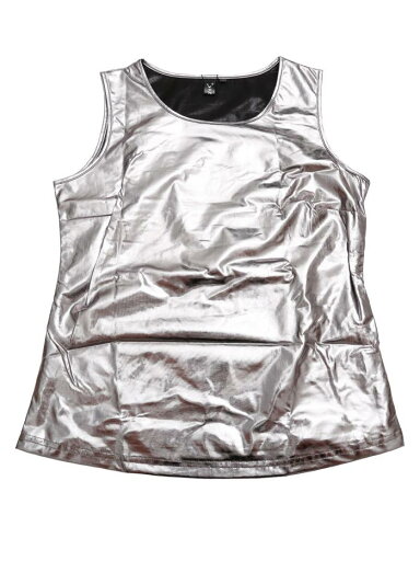 Allegra K タンクトップス メタリック 光沢 ノースリーブ ダンス衣装 ストレッチ レディース ダークシルバー S Allegra K タンクトップス メタリック 光沢 ノースリーブ ダンス衣装 ストレッチ レディース ダークシルバー S