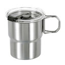 uxcell 304ステンレスカップ ハンドルと蓋付き 10oz 金属 二重壁ウォーターグラスカップ 飛散防止ドリンクタンブ ラー 自宅 オフィス バー レスト...