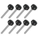 uxcell 8個 M5 x 40mm ニュート付きクランピングノブ 304ステンレススチールサムスクリュークランピングノ茶色ドハンドスレッドハンドボルトスタッ...