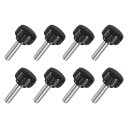 uxcell 8個M6 x 20mmノブ 304ステンレス鋼サムネジクランプノブ 丸い手ねじ付きハンドボルトスタッドノブ18mm 機械用
