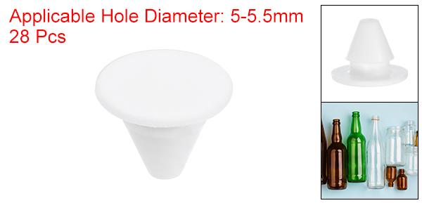 uxcell 28個 シリコンプラグ 5-5.5mm 穴用ラバーラウンドスナップインロックホールプラグ 金属管用 防水ホールプラグ 家具エンドキャップ挿入物 ホワイト