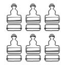 uxcell 全体バックル 6セット レトロメタルサスペンダー交換バックル32mm(1-1/4")内幅 ズボン コッ トンジャケット ジーンズ用 黒