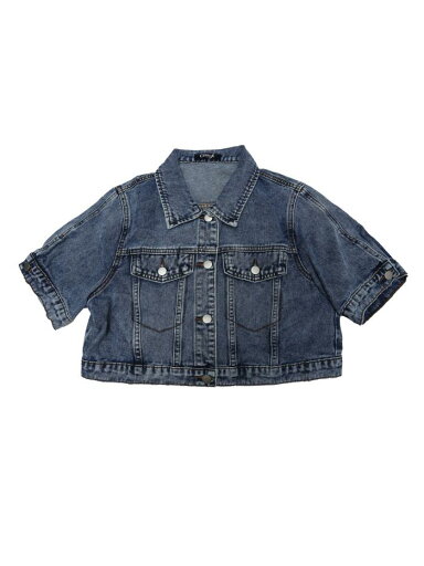 Allegra K レディース デニムジャケット クロップド丈 半袖 ボタンアップ ほつれウォッシュ加工 ジーンズ ジャケット ブルー S Allegra K レディース デニムジャケット クロップド丈 半袖 ボタンアップ ほつれウォッシュ加工 ジーンズ ジャケット ブルー S