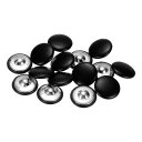 uxcell 15個 44L レザーカバーボタン 28mm メタルシャンク ラウンドボタン ドレス 手芸用 ボタン 黒