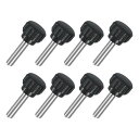 uxcell 8個M5 x 20mmノブ 304ステンレス鋼サムネジクランプノブ 丸い手ねじ付きハンドボルトスタッドノブ14mm 機械用