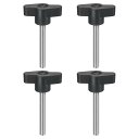uxcell 4個のクランピングスクリューノブ M6 x 45mmメトリック304ステンレススチールT字型サムスクリューハンドル クイックリムーブハンドタイトニ...