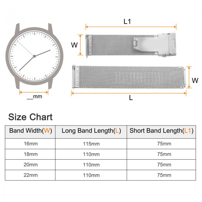uxcell 20mm クイックリリース メタルウォッチストラップ ステンレススチールメッシュウォッチバンド 調節可能な交換用バンド 男性 女性用 シルバートーン&#10;